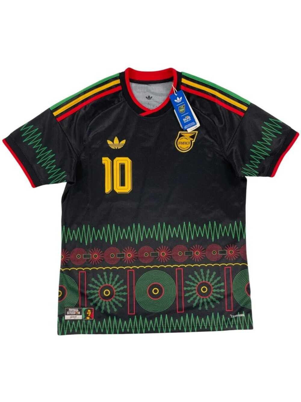 Adidas Jamaica 26 X Bob Marley Away Jersey Reggae Boyz Kids Sz L MSRP $130 NEW